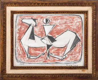 Marino Marini Cavaliere Mixed Media on Paper, 1955