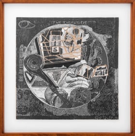 Ray Johnson "Untitled (Tiger's Eye)" Mixed Media