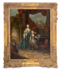 Paul Villebois "A Mother and Child" Oil, 1748