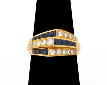 Oscar Heyman Bros. 18K Gold Sapphire Diamond Ring