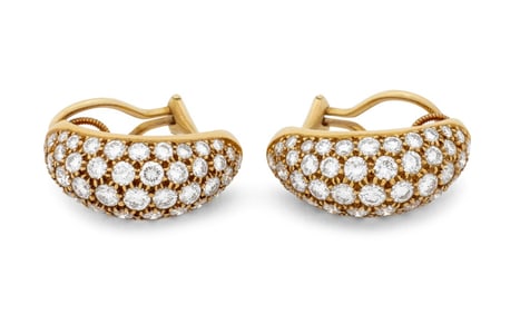 Oscar Heyman Bros. 18K Gold Diamond Pave Earrings