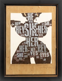 Al Hansen "Dana Holiday Piloting..." Collage, 1986