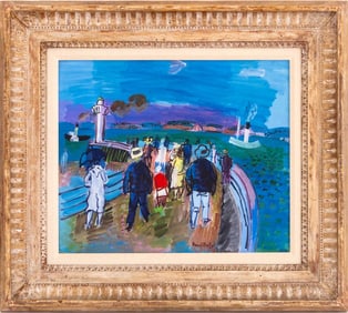 Raoul Dufy "Le Quai de Honfleur" Oil, 1928
