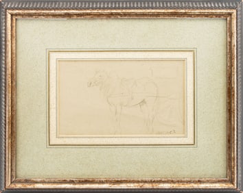 Camille Pissarro "Sketch of a Cart Pony" Graphite