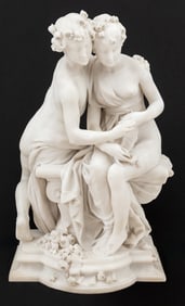 Gustave Deloye "Cupid and Psyche" Marble Sculpture