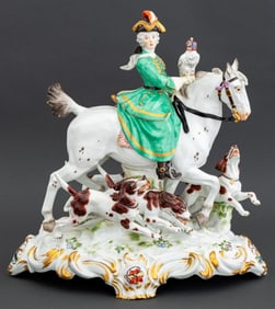 Meissen Porcelain Lady Falconer on Horseback