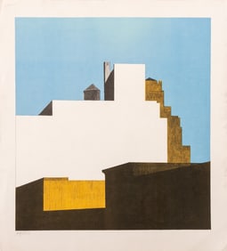 Emilio Sanchez "Looking West ..." Lithograph, 1960