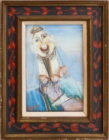 Nahum Tschacbasov Clown Pastel on Paper, 1950