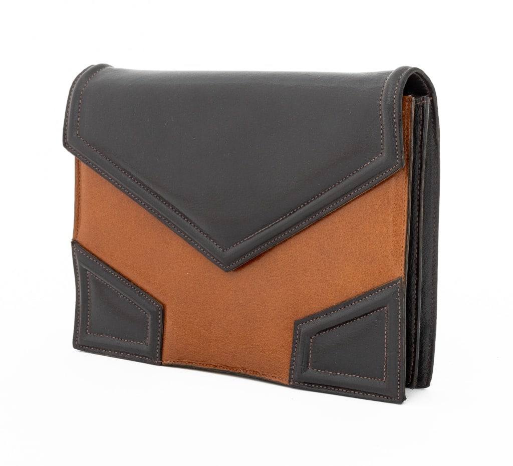 Yves Saint Laurent Two-Tone Leather Clutch (1 of 6)