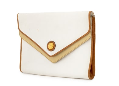 Fendi Double Envelope Leather Clutch