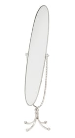 Neoclassical Revival Chrome Cheval Mirror