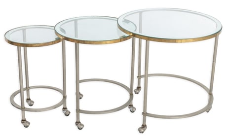 Mid-Century Modern Chrome Nesting Tables, 3