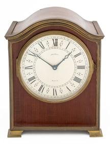 Georgian Style Mahogany and Brass Mantel Clock