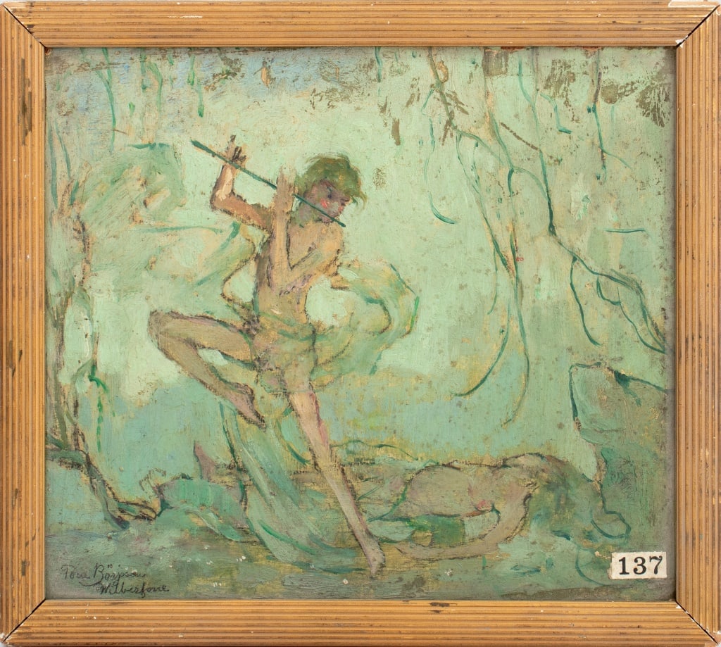 Tora Borjason Wilberforce Figural Oil on Board (1 of 6)