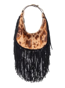 Valentino Garavani Calf Hair & Suede Fringe Bag