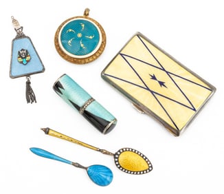 Art Deco Guilloche Enamel Articles, 6