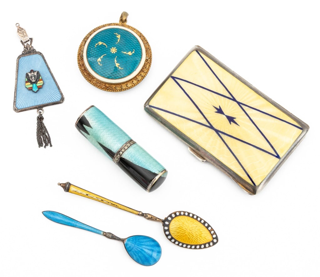 Art Deco Guilloche Enamel Articles, 6 (1 of 15)