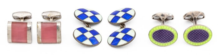 Deakin & Francis, Asprey, Etc. Cufflinks, 3 Pairs
