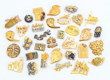 M. Katz, Etc. Judaica Costume Jewelry Brooches, 35