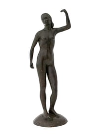Standing Nude Figure Bronzed Sculpture, 1947