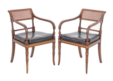 Adamesque Style Rosewood Armchairs, Pair