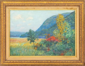 American School Rolling Hills Oil on Board