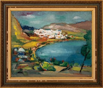 Mordechai Avniel Israel Landscape Oil on Canvas