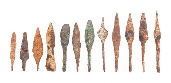Ancient Roman Iron and Bronze Arrowheads, 12