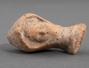 Ancient Tanagra Greek Pottery Head Sculpture