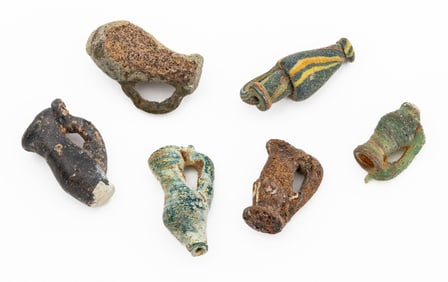 Ancient Egyptian Faience Diminutive Bes Vases, 6