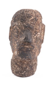 Ancient Carved Stone Bearded Man Bust