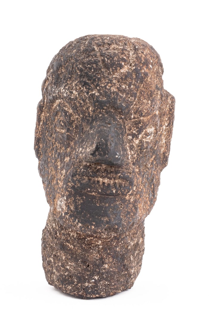 Ancient Carved Stone Bearded Man Bust (1 of 7)