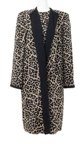 Pauline Trigere Cheetah Print Two-Piece Set