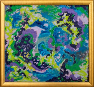 Kayo Lennar Purple Abstraction Oil on Canvas