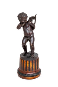 Patinated Bronze Figure of Cupid