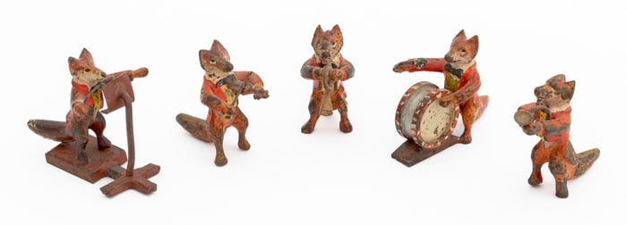Austrian Cold Painted Bronze Miniature Fox Band, 5
