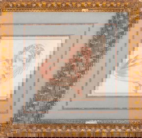 Old Master Style Portrait Red Chalk on Laid Paper