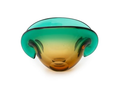 Seguso Manner Murano Glass Clam Shell Bowl