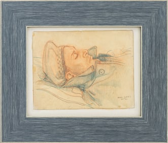 Noel Syers Portrait of a Sleeping Man Mixed Media