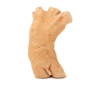 Illegibly Signed Terracotta Male Torso Sculpture