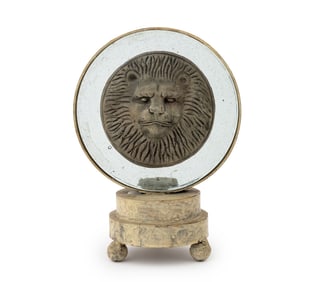 Contemporary Lion's Head Motif Candleholder