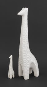 Jonathan Adler Giraffe White Ceramic Sculptures, 2