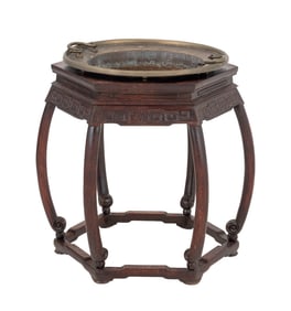 Chinese Hardwood Drum Form Table