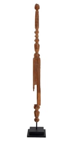 Burmese Carved Wood Temple Post, 19th C.