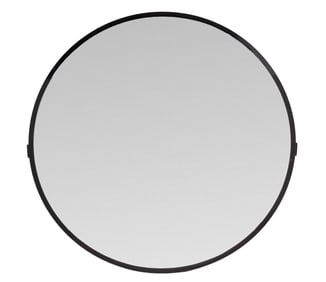 Art Deco Style Black Circular Mirror