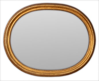 Neoclassical Style Oval Giltwood Mirror