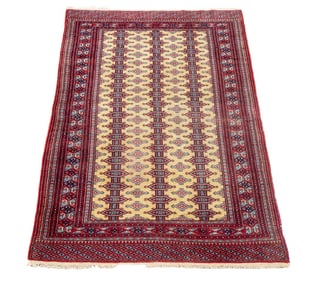 Turkoman Geometric Pattern Rug, 6' 3" x 4' 1.25"
