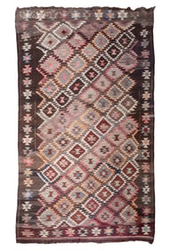 Turkish Kilim Woven Rug, 9' 1" x 5' 4"