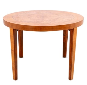 Art Deco Burr Elm Circular Low Table