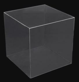 Mid-Century Modern Glass Cube Side Table